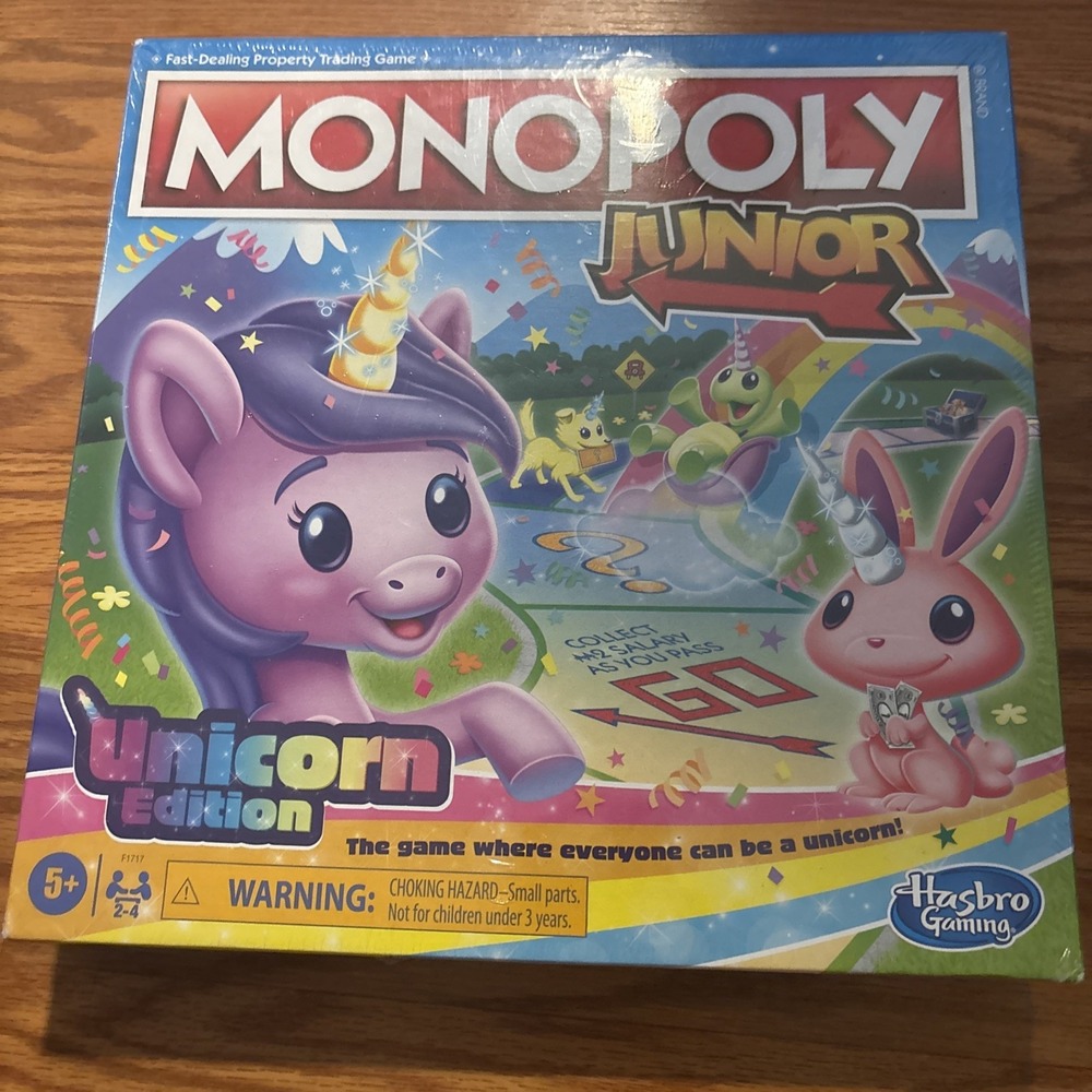 Junior Unicorn Edition Monopoly Board Game - Fun Family Game  NEW